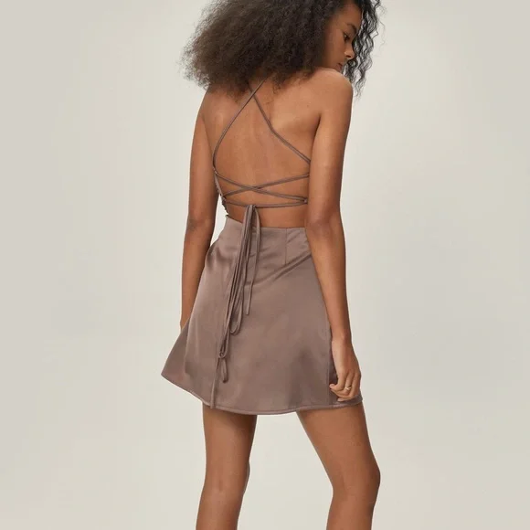 backless petite dress Petite Medium Y2K Black Beaded Strappy Backless Party Dress